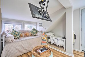 2 slaapkamers, een bureau, een laptopwerkplek