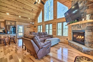 House (2 Bedrooms) | Interior - Hot Tub & Game Room: Mountaintop Cabin in Murphy! (Murphy)