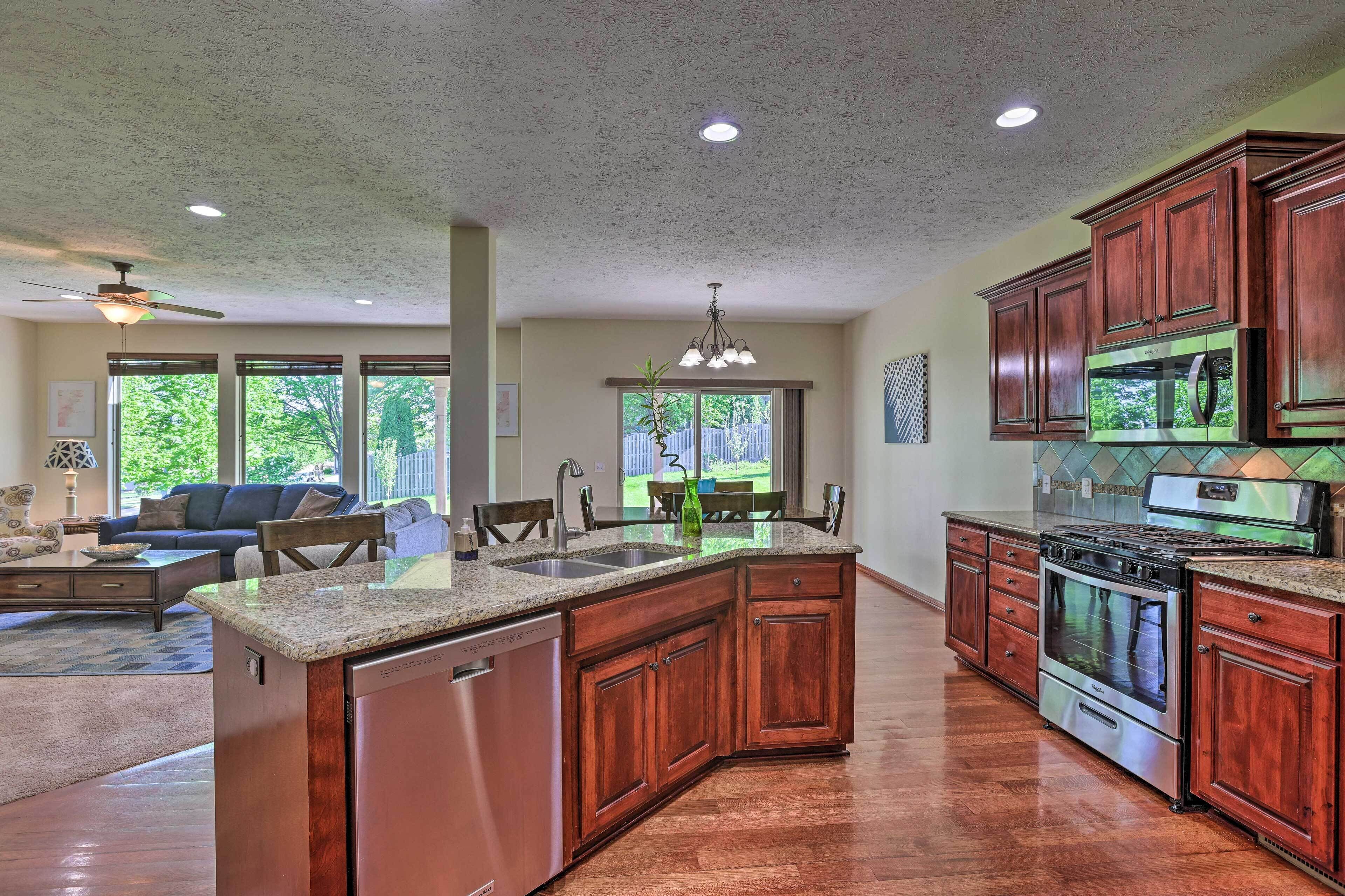 Microwave, oven, stovetop, dishwasher