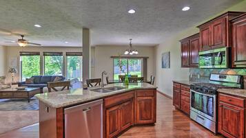 Microwave, oven, stovetop, dishwasher