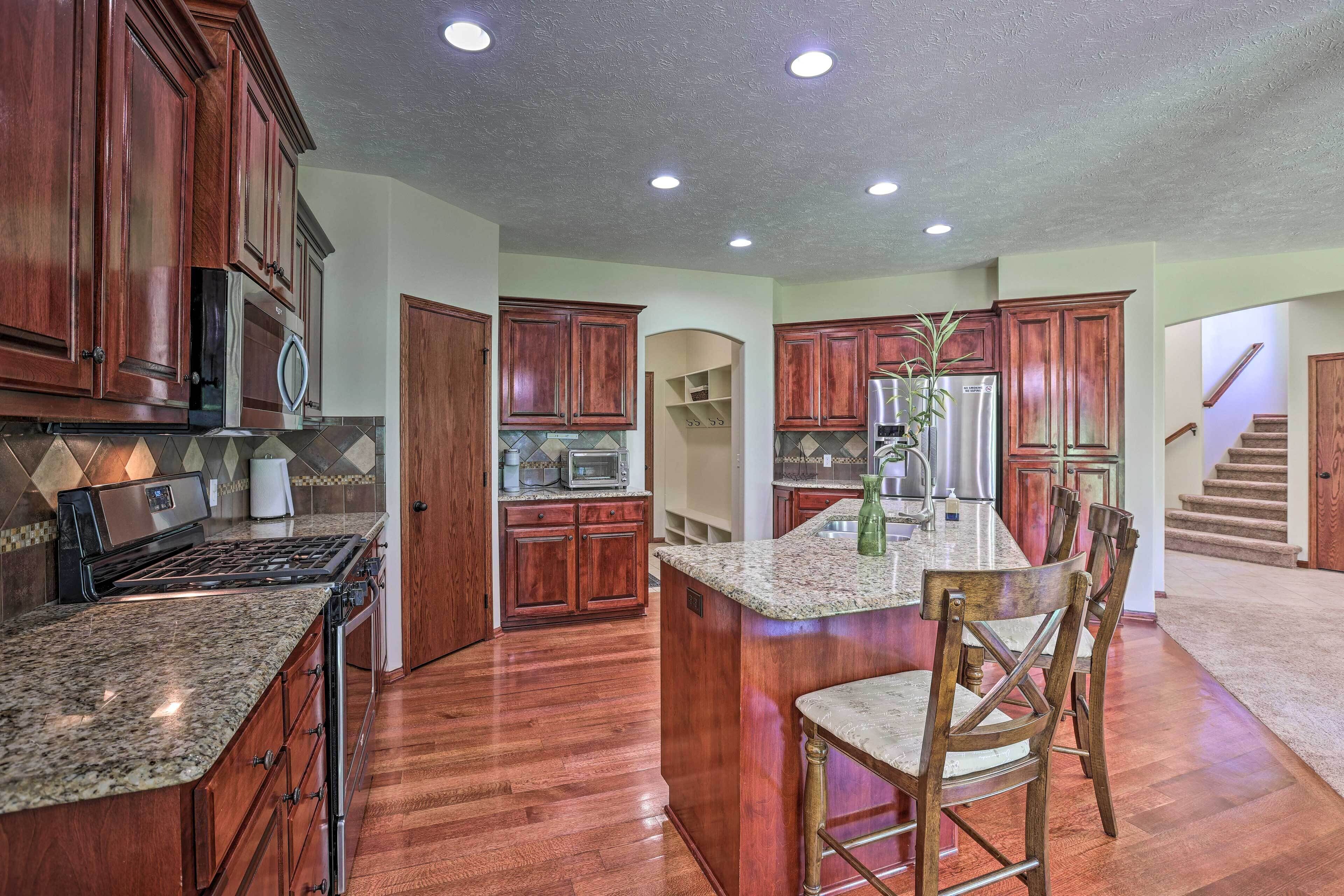 Microwave, oven, stovetop, dishwasher