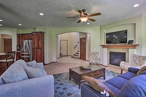 Fireplace - Spacious Omaha Home w/ Expansive Yard + Patio (Omaha)