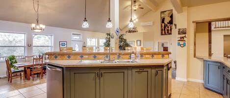 Microwave, oven, stovetop, dishwasher