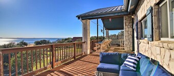 Sunny Lakefront Escape w/ Private Beach & Deck