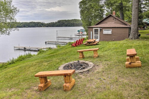 Lakefront Minocqua Cabin w/ Dock & Fire Pit!