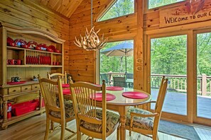 House (5 Bedrooms) | Interior - Fire Pit & Hot Tub: Poconos Family Cabin! (Long Pond)