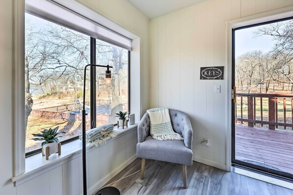 House (1 Bedroom) | Interior - Shared Hot Tub & Dock: Lakefront Grove Getaway! (Grove)