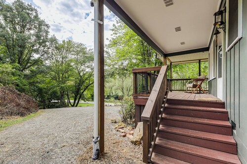 Deck + Fire Pit: Riverfront Sylva Getaway!