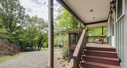 Deck + Fire Pit: Riverfront Sylva Getaway!