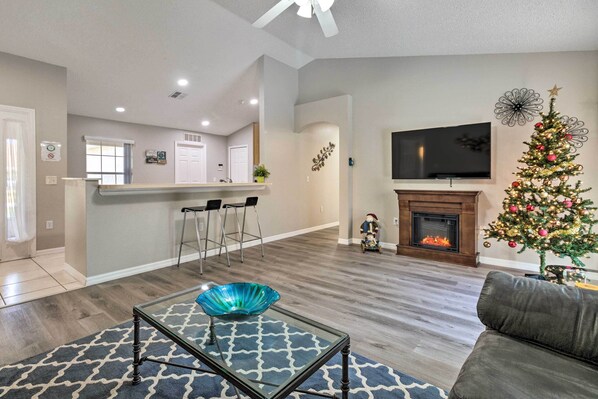 Televisión, chimenea