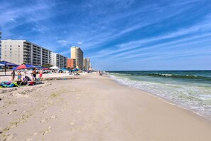On the beach, beach towels - Beachfront Condo With Balconies & Pool Access! (Gulf Shores)