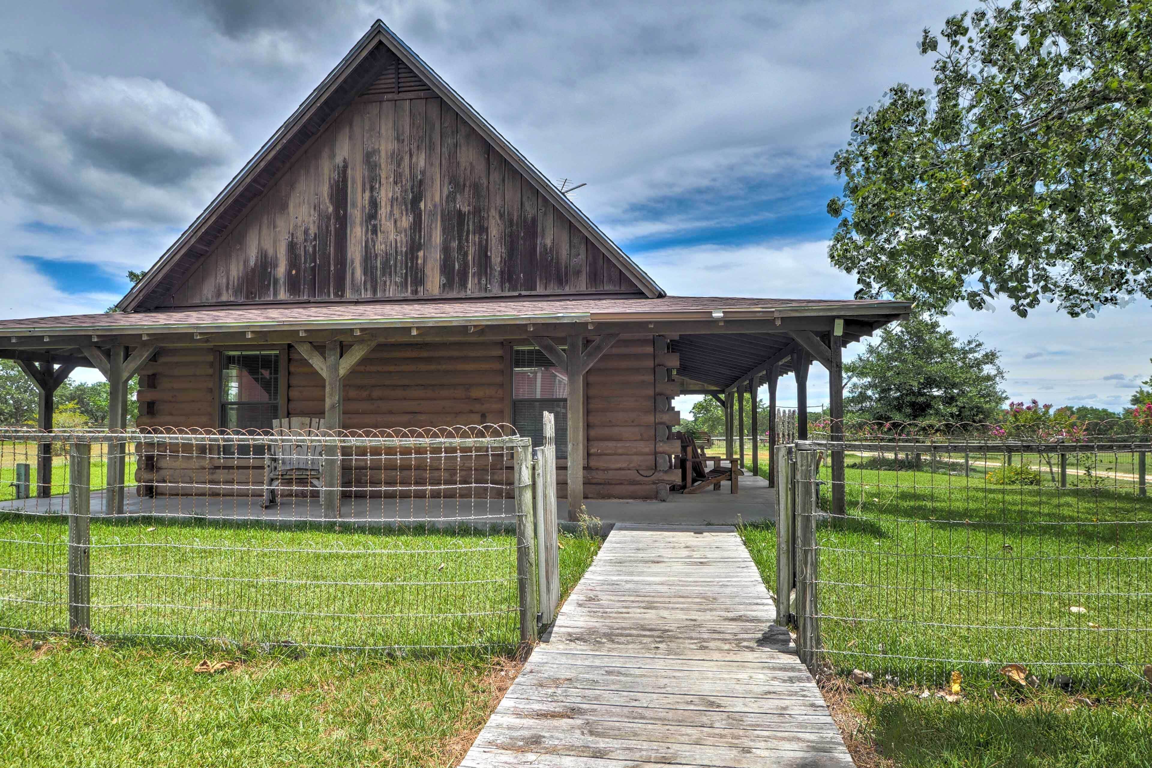 Rustic Carmine Log Cabin w/ Covered Porch on Farm!