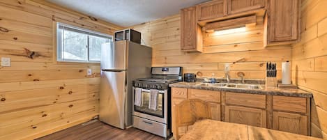 Microwave, oven, stovetop, blender