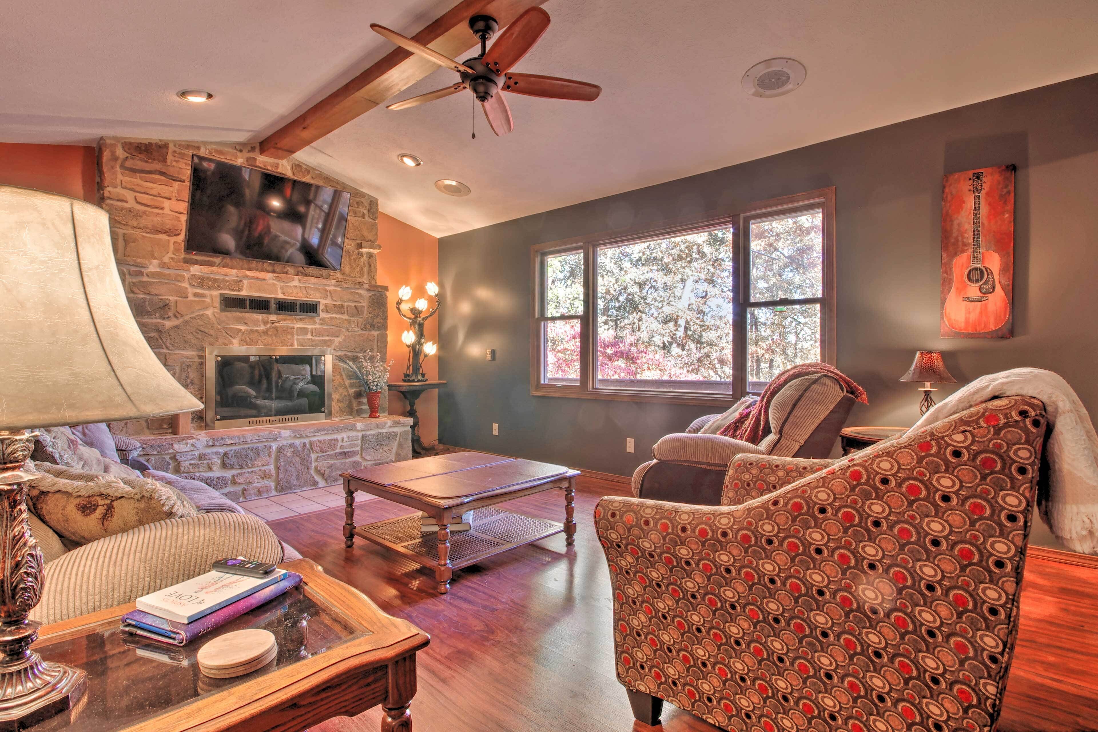 Spacious Getaway w/ Game Room & Norfork Lake View!