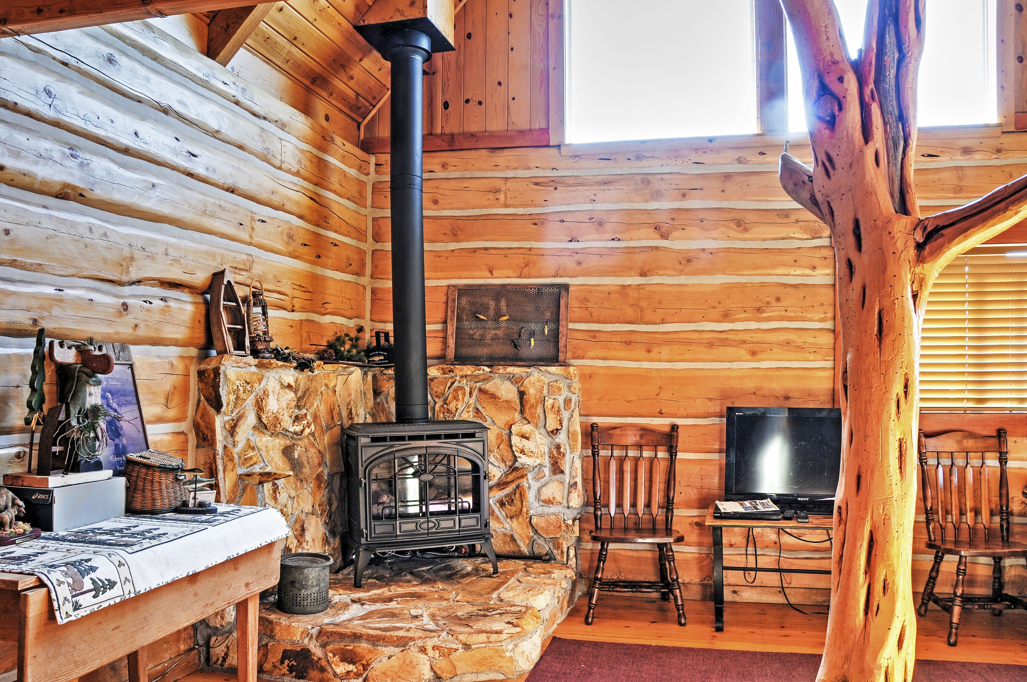 Remote Antimony Log Cabin w/ Green Meadow Views!