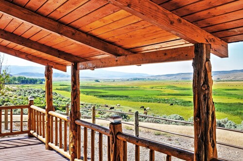 Remote Antimony Log Cabin w/ Green Meadow Views!