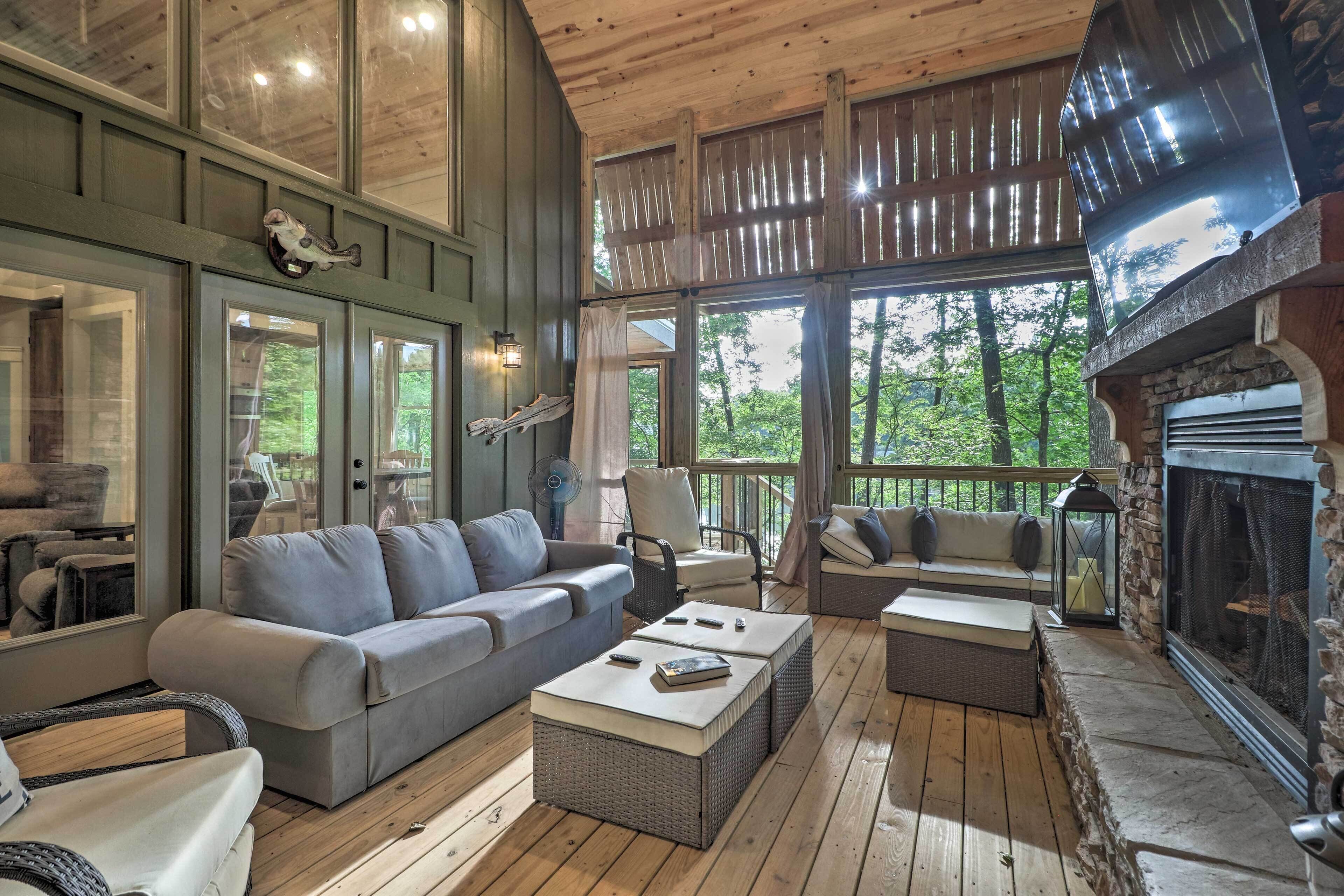 Rustic-chic Riverfront Home w/ Dock, Deck & Canoes