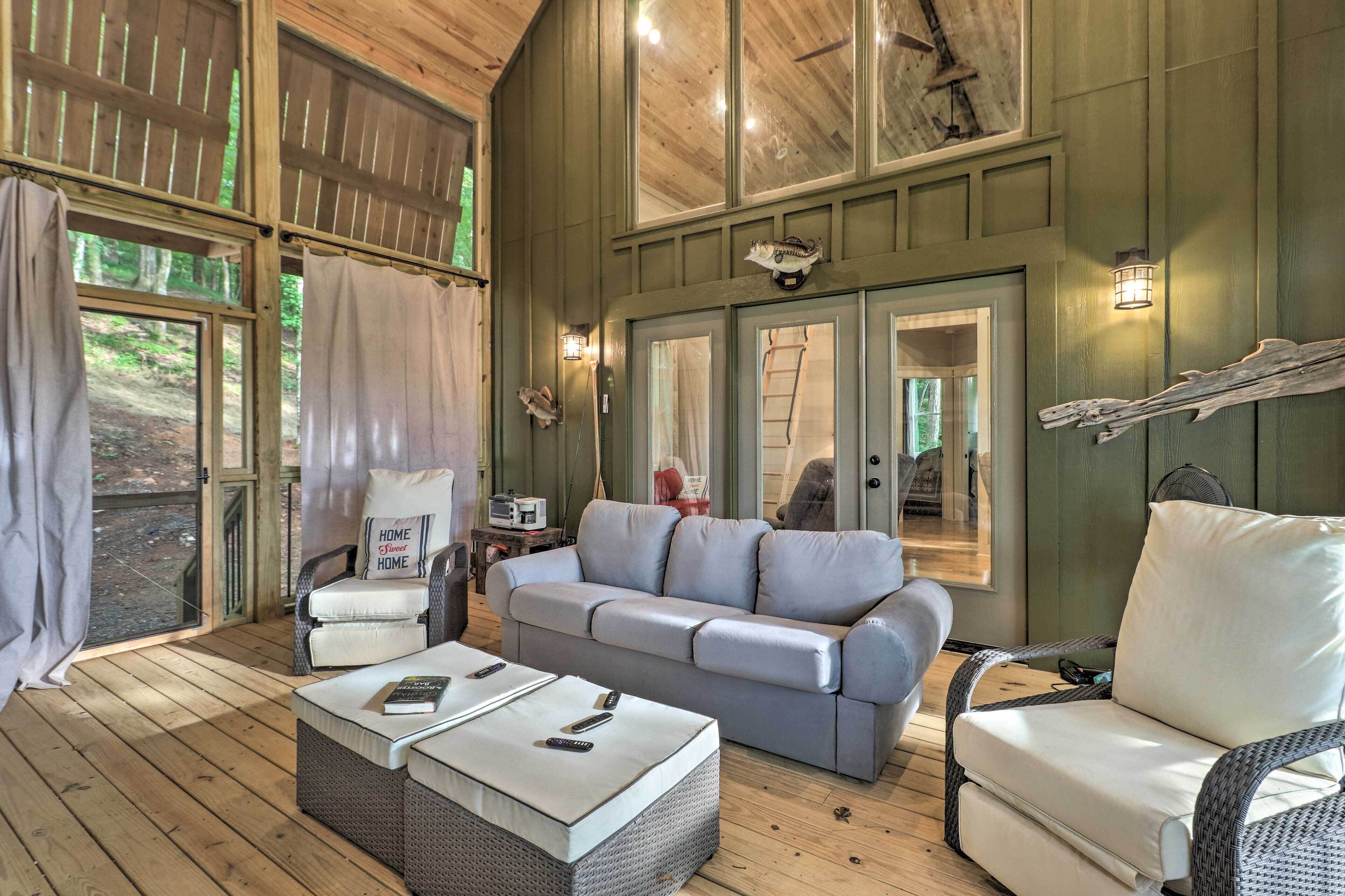 Rustic-chic Riverfront Home w/ Dock, Deck & Canoes