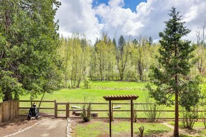 Interior - Furnished Deck & Nat'l Forest Views: Arnold Cabin (Arnold)