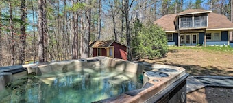 Quiet Waterfront Cabin w/ Dock, Game Room, Hot Tub