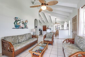 DVD player, books - Breezy St. Croix Bungalow w/ Pool & Ocean Views! (Christiansted)