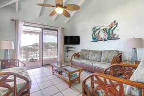 House (3 Bedrooms) | Living area | DVD player, books - Breezy St. Croix Bungalow w/ Pool & Ocean Views! (Christiansted)