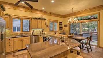 Microwave, dishwasher, blender, cookware/dishes/utensils