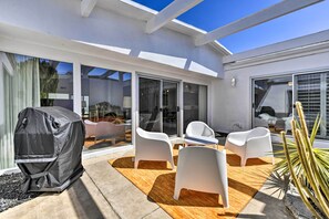 Apartment (2 Bedrooms) | Interior - Furnished Patio + Pool Access: Palm Springs Condo (Palm Springs)