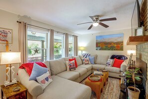 House (3 Bedrooms) | Interior - Fire Pit & Game Room: Family Home in Marshall! (Weaverville)