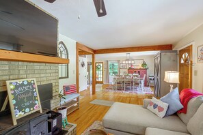 House (3 Bedrooms) | Interior - Fire Pit & Game Room: Family Home in Marshall! (Weaverville)