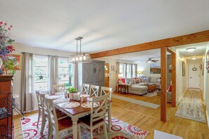 House (3 Bedrooms) | Interior - Fire Pit & Game Room: Family Home in Marshall! (Weaverville)