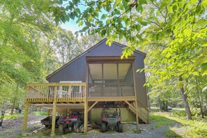 House (3 Bedrooms) | Interior - Screened Porch & Deck: Pet-friendly Poconos Escape (Lackawaxen)
