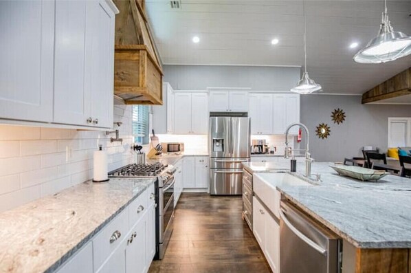 Fridge, toaster, blender, mixer