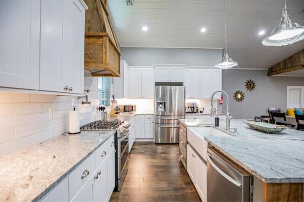 Fridge, toaster, blender, mixer