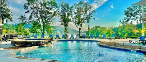 Outdoor pool, a heated pool