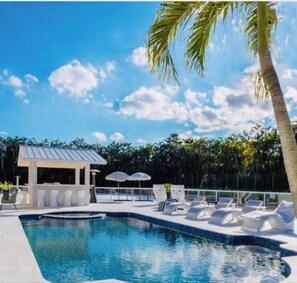 Outdoor pool, a heated pool