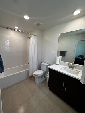 Hair dryer, soap, shampoo