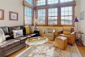 Televisión, chimenea, reproductor de DVD y libros