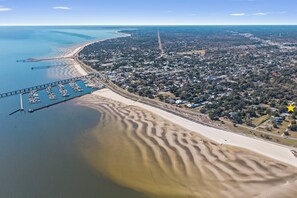 Beach nearby, sun loungers