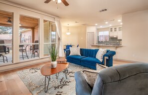 Smart TV, fireplace, video games