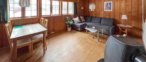 Televisión y chimenea