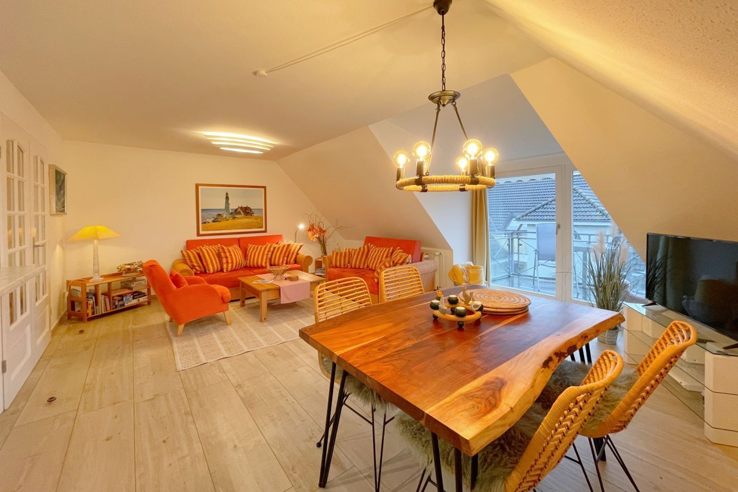 Télévision, table de tennis de table