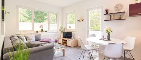 Télévision, lecteur de DVD, table de tennis de table