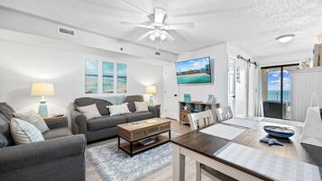 Smart TV, DVD player, books