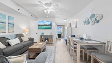 Smart TV, DVD player, books