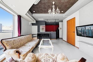 Luxury-Apartment | 2 Schlafzimmer, Verdunkelungsvorhänge, Bügeleisen/Bügelbrett