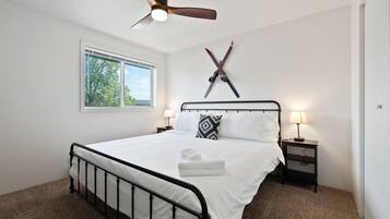 Iron/ironing board, travel crib, free WiFi, bed sheets