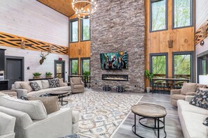 TV, fireplace, video games