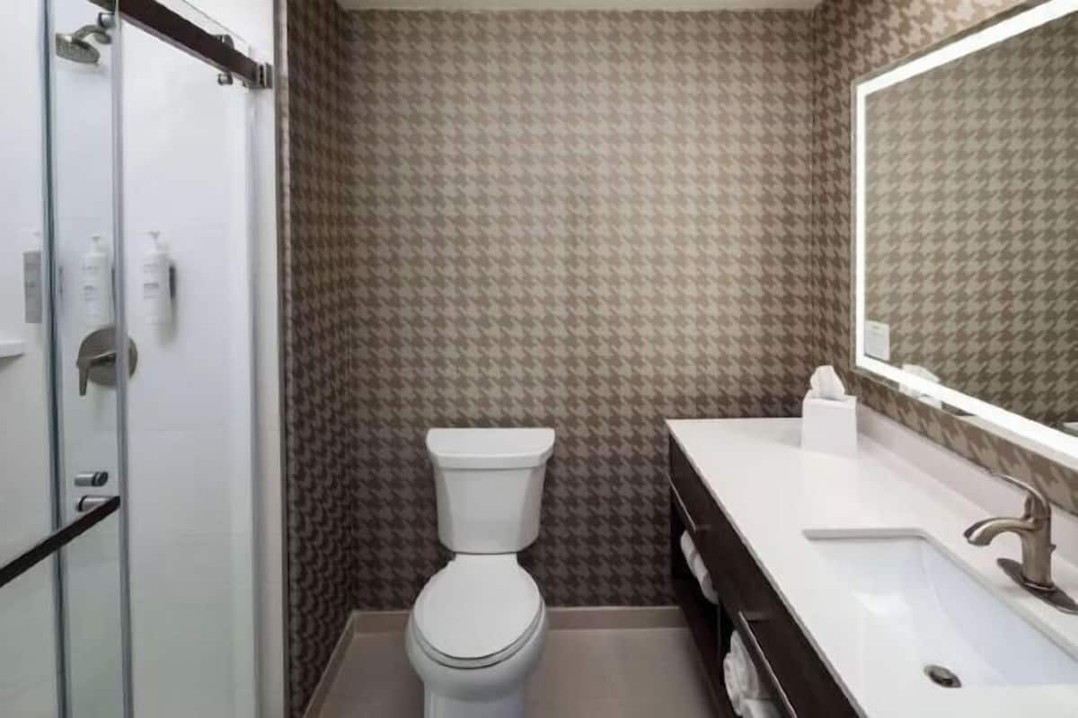 Bathroom | Shower, free toiletries, hair dryer, towels
