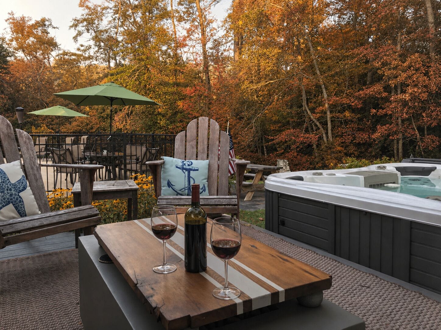 Enjoy spa-side cocktails on the spacious deck. 